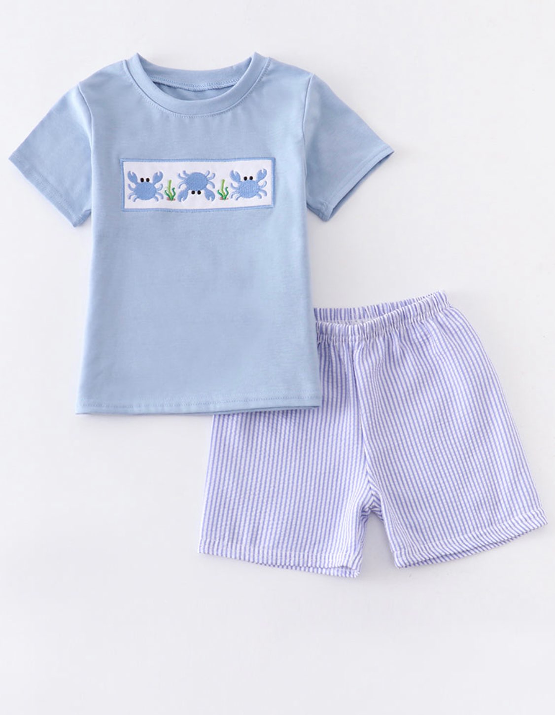 Blue Crab Boy Embroidery Set