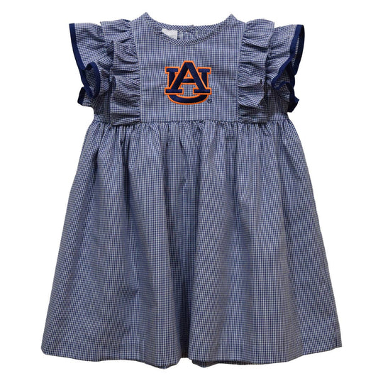 Auburn University Tigers Embroidered Gingham Ruffle Dress