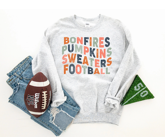 Bonfires Pumpkins Sweatshirt Football